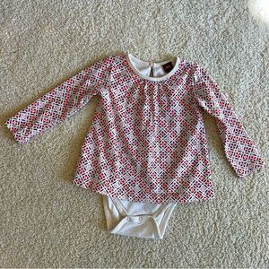 EUC Tea Collection baby onesie bodysuit layered shirt Sz. 12-18 M